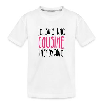 Oncle / Tante / Cousin / Cousine - T-shirt bio Premium Enfant - blanc - Devant