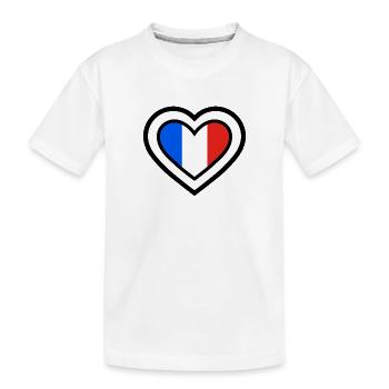 France Sport Mannschaften Herz - Kinder Premium Bio T-Shirt - Weiß - Vorne