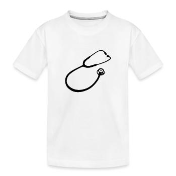 Stethoskop Arzt - Kinder Premium Bio T-Shirt - Weiß - Vorne