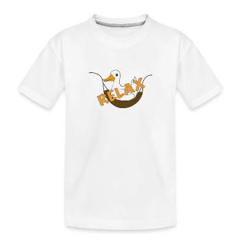 Drôle de canard disant relax - T-shirt bio Premium Enfant - blanc - Devant