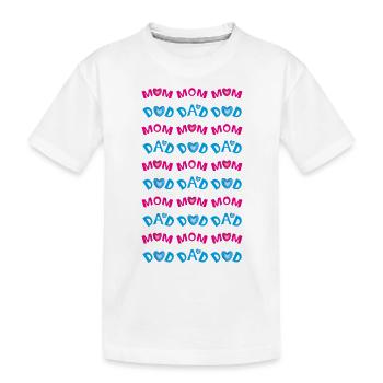 MOM trifft DAD, ein Dankeschön mit Herzen. - Kinder Premium Bio T-Shirt - Weiß - Vorne