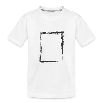 Viereck Geometrie Rahmen - Kinder Premium Bio T-Shirt - Weiß - Vorne