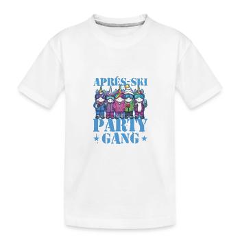 Apres Ski Party Gang Einhorn - Kinder Premium Bio T-Shirt - Weiß - Vorne