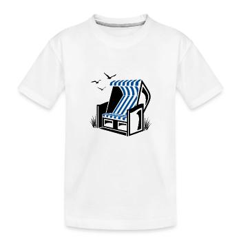 Strandkorb - Urlaub - Meer - Erholung - Kinder Premium Bio T-Shirt - Weiß - Vorne