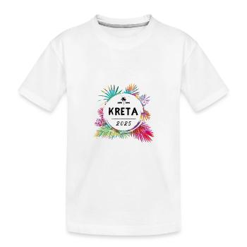 Kreta 2025 Bunt - Kinder Premium Bio T-Shirt - Weiß - Vorne