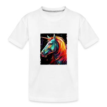 Portrait de licorne - T-shirt bio Premium Enfant - blanc - Devant