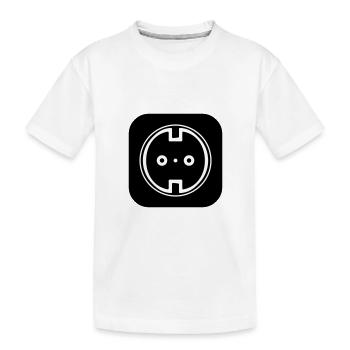 Prise électrique Symbole Électricien - T-shirt bio Premium Enfant - blanc - Devant