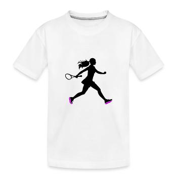 Tennis Spielerin Symbol - Kinder Premium Bio T-Shirt - Weiß - Vorne