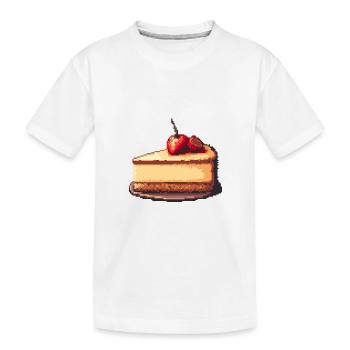 Cheesecake Pixel - Kids' Premium Organic T-Shirt - white - Front