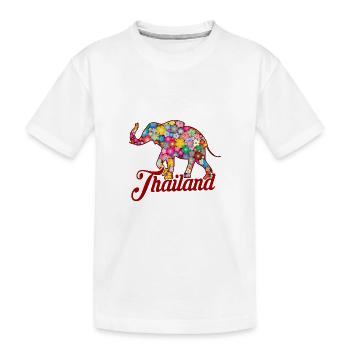 Colorful Elephant Thailand - Kids' Premium Organic T-Shirt - white - Front