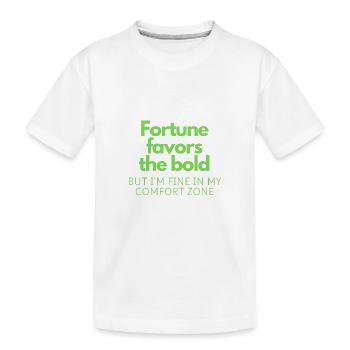 Fortune favors the bold - Kids' Premium Organic T-Shirt - white - Front
