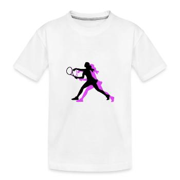Tennis Spielerin Symbol - Kinder Premium Bio T-Shirt - Weiß - Vorne