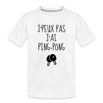 Table Tennis - Ping Pong - Sport - Racket - Ball - Kids' Premium Organic T-Shirt - white - Front