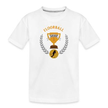 Floorball Sieger Floorballer Spieler Team Sieg - Kinder Premium Bio T-Shirt - Weiß - Vorne