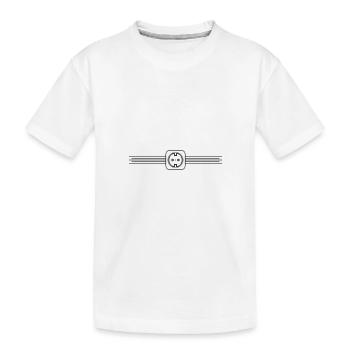Steckdose Element Symbol - Kinder Premium Bio T-Shirt - Weiß - Vorne