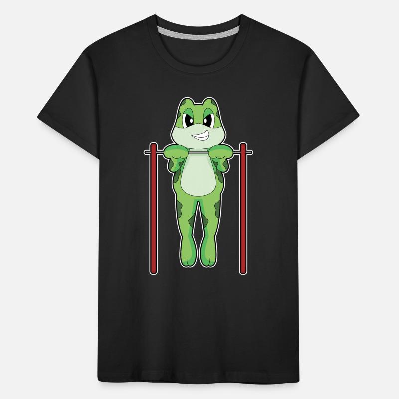 Frog Bodybuilder Pull-ups Bodybuilding Kids' Premium Organic T-Shirt