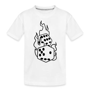 dices in flames - Kids' Premium Organic T-Shirt - white - Front