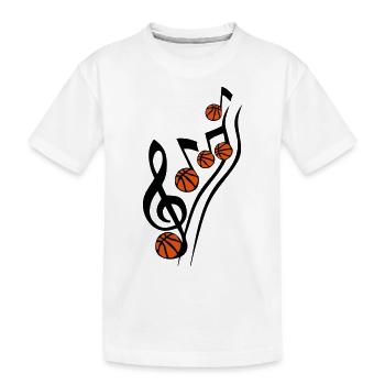 partition musique basketball note cle ballon - T-shirt bio Premium Enfant - blanc - Devant
