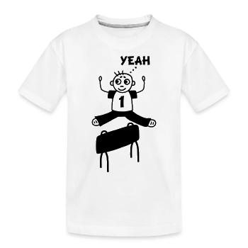 Bockspringen yeah - Kinder Premium Bio T-Shirt - Weiß - Vorne