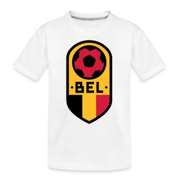 Belgium Football Badge - Kids' Premium Organic T-Shirt - white - Front
