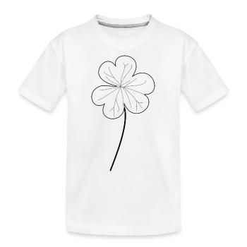 Kleeblatt - Kinder Premium Bio T-Shirt - Weiß - Vorne