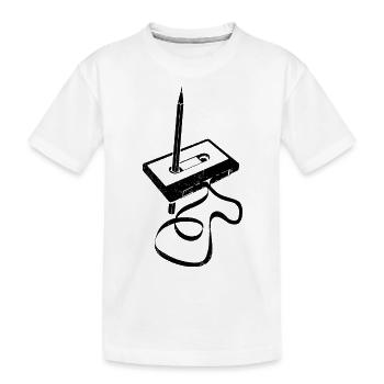 Cassette - Ruban Wrap - Bande Magnétique - T-shirt bio Premium Enfant - blanc - Devant