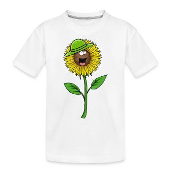 Sommer Sonnenblume Blume Hut Gärtner Flora - Kinder Premium Bio T-Shirt - Weiß - Vorne