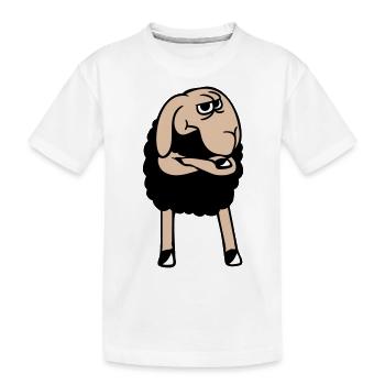 Mouton noir bras croisés insulté aigre - T-shirt bio Premium Enfant - blanc - Devant