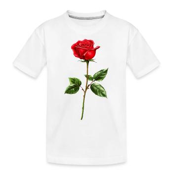 Rose Blume Liebe - Kinder Premium Bio T-Shirt - Weiß - Vorne