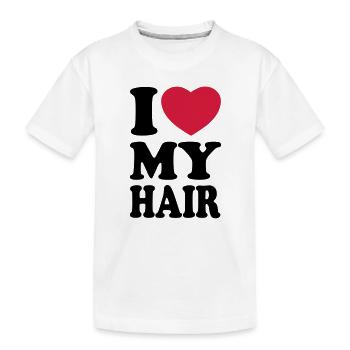 I love my hair - J'aime mes cheveux - T-shirt bio Premium Enfant - blanc - Devant