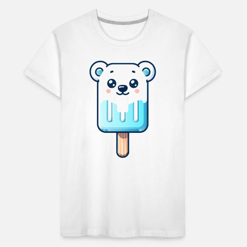 Ein Eis in Form eines lächelnden Eisbären Kinder Premium Bio T-Shirt