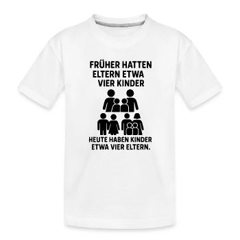 kinder eltern witz - Kinder Premium Bio T-Shirt - Weiß - Vorne