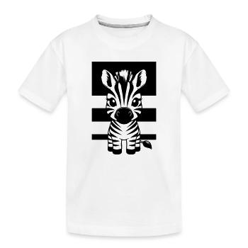 Niedliches Zebra - Kinder Premium Bio T-Shirt - Weiß - Vorne