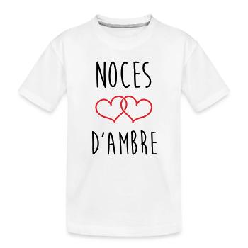 Amber Wedding 34 years of marriage - Kids' Premium Organic T-Shirt - white - Front