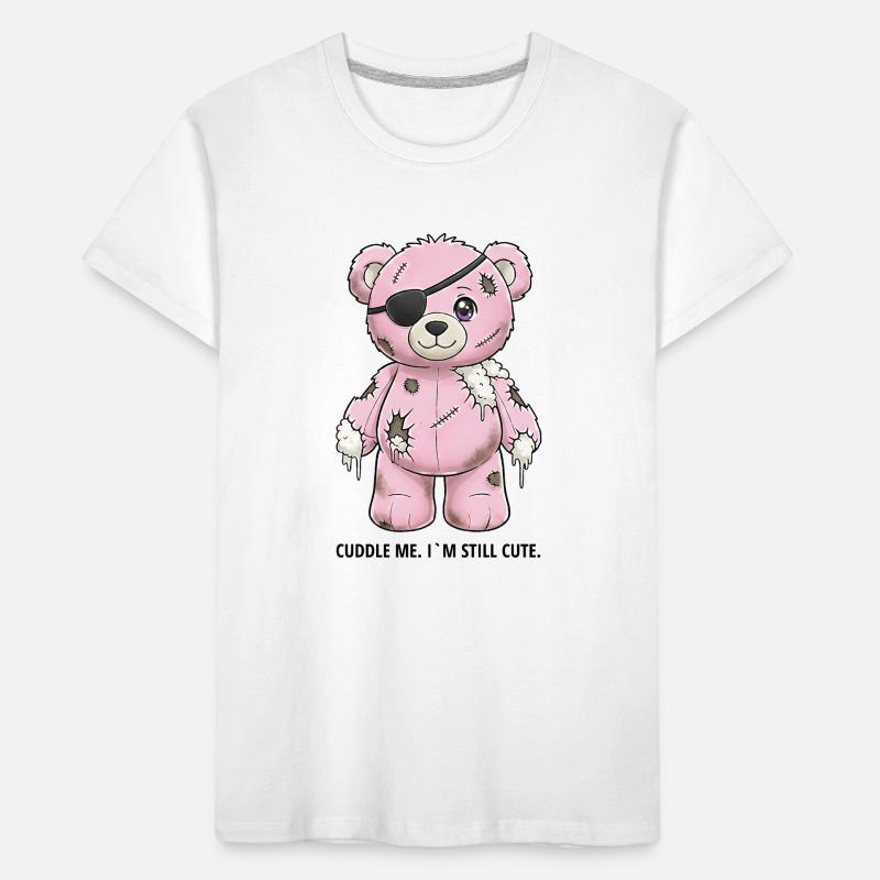 Patchwork Pink Teddy Bear with Eye Patch Kids' Premium Organic T-Shirt