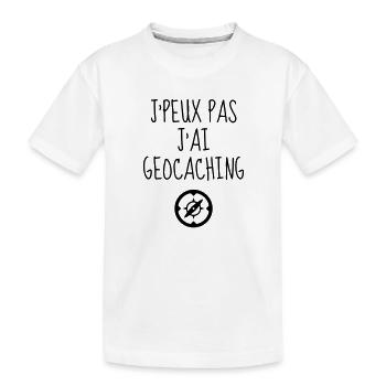 Geocaching / Geocacher / Kompass / Wald - Kinder Premium Bio T-Shirt - Weiß - Vorne