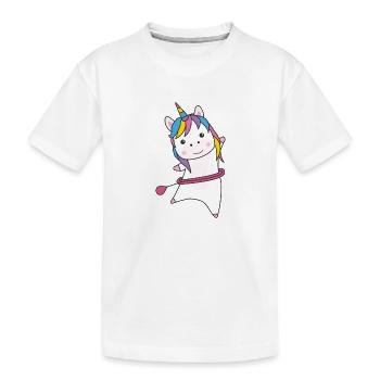 Einhorn die hullern smart hoop Sport Einhörner - Kinder Premium Bio T-Shirt - Weiß - Vorne