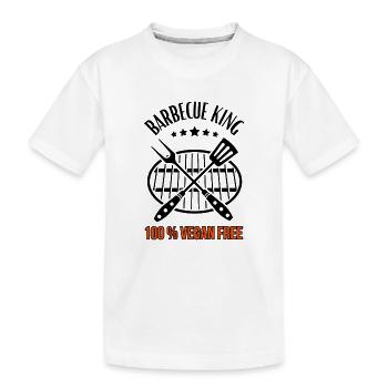 Barbecue King -100% Vegan Free - Grill & BBQ - T-shirt bio Premium Enfant - blanc - Devant