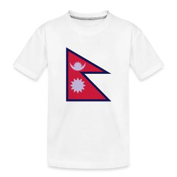 nepal flag - Kinder Premium Bio T-Shirt - Weiß - Vorne
