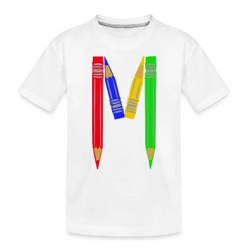 colored pencils m - Kids' Premium Organic T-Shirt - white - Front