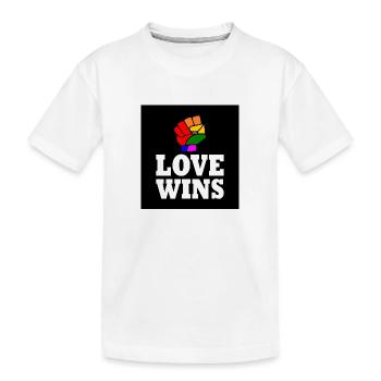 Love wins - Kids' Premium Organic T-Shirt - white - Front