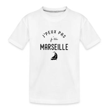 Marseille J peux pas j ai Marseille bateau voilier - T-shirt bio Premium Enfant - blanc - Devant