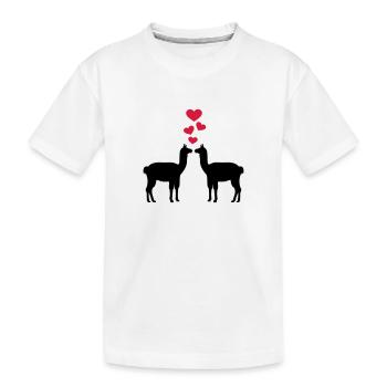 Lama - Kinder Premium Bio T-Shirt - Weiß - Vorne