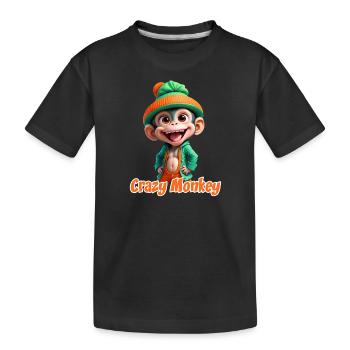 Monkey - Kids' Premium Organic T-Shirt - black - Front