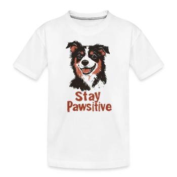 Restez Pawsitive - T-shirt bio Premium Enfant - blanc - Devant