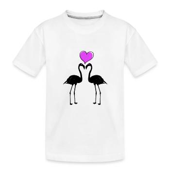 Flamingo Liebe Paar - Kinder Premium Bio T-Shirt - Weiß - Vorne