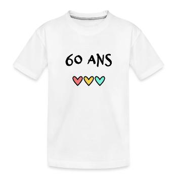60 ANS. 60e ANNIVERSAIRE. ANNIVERSAIRE 60 ANS. 60 - T-shirt bio Premium Enfant - blanc - Devant