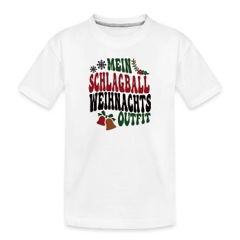 Schlagball Weihnachten Spieler XMAS Baseball Lapta - Kinder Premium Bio T-Shirt - Weiß - Vorne