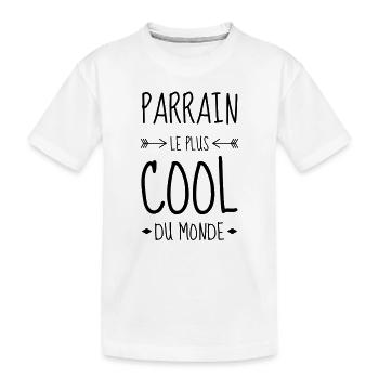 Godfather Pate Parrain Baby Baptism Birth - Kids' Premium Organic T-Shirt - white - Front