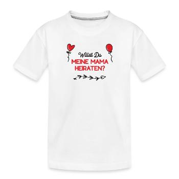 Willst Du Mama Heiraten Heiratsantrag Verlobung - Kinder Premium Bio T-Shirt - Weiß - Vorne